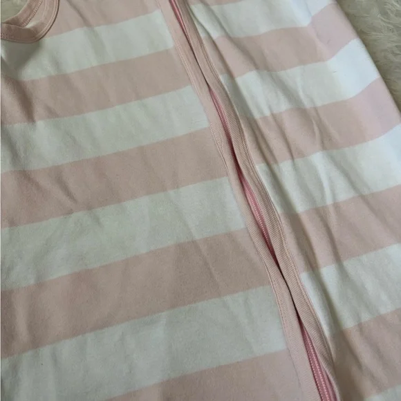 Burt's Bees 100% Organic Cotton Striped Sleeveless Sleep Sack in Pink & White - Picture 3 of 4